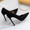 Velora Black Suede Pointed Heels