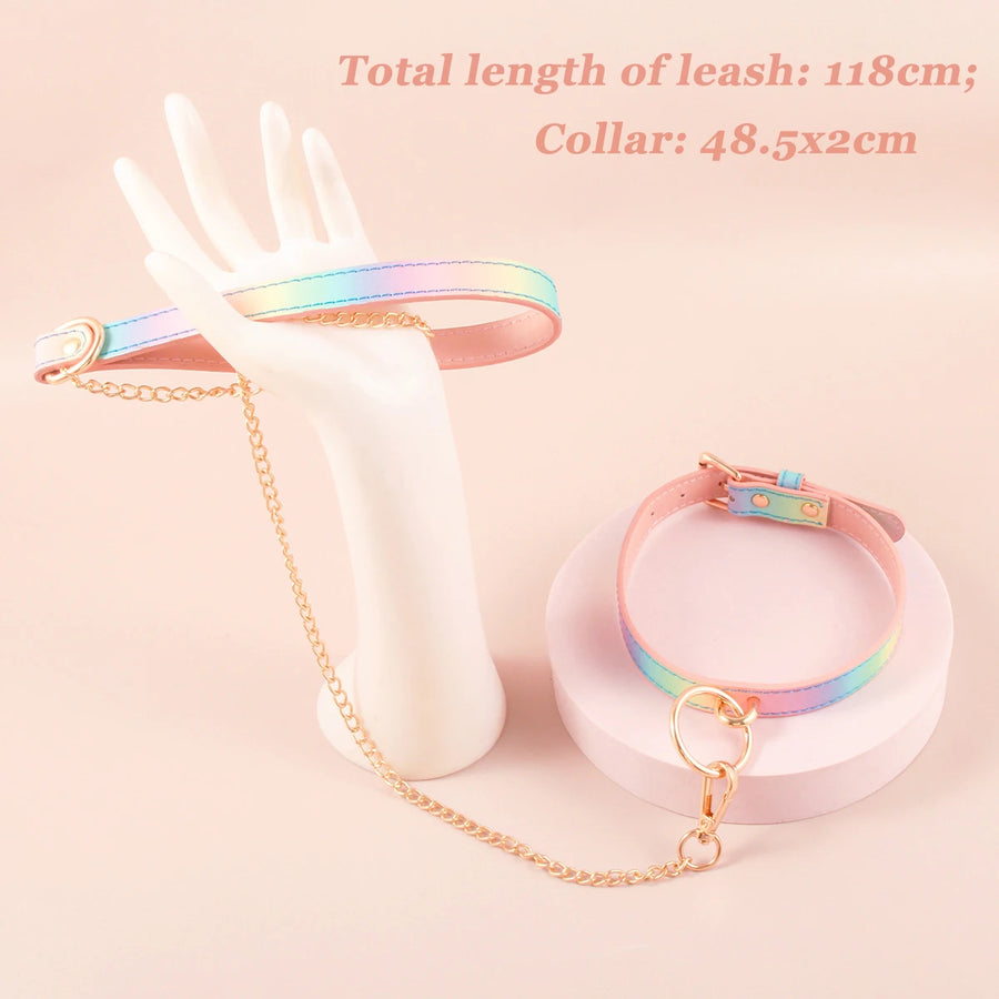 Aurora Rainbow Leather Bondage Set