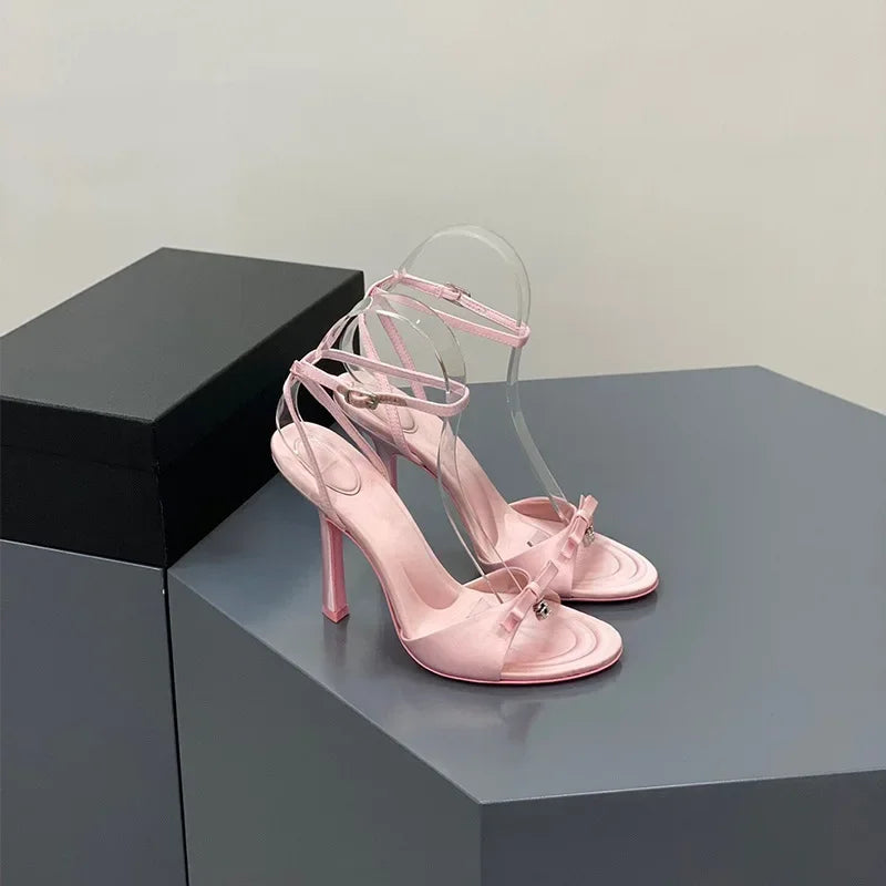 La Papillon Heel — Satin Bow-Tie Stilettos
