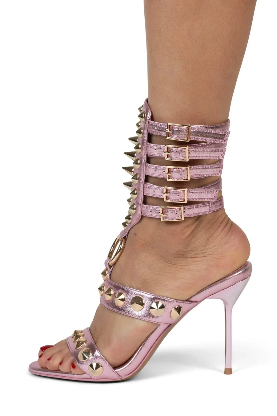 Aurelia Rivet Patent Leather Heels