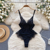 La Lune Noir — Lace-Trimmed Sleep Bodysuit