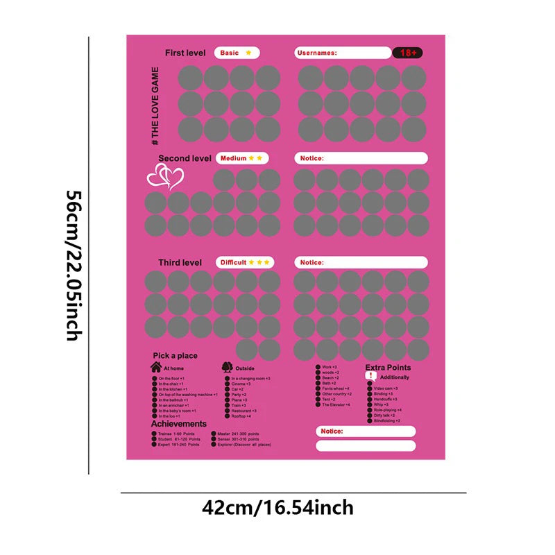 The Love Challenge Scratch Poster — Couples Date Night Game
