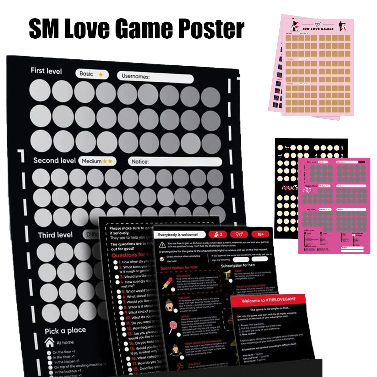 The Love Challenge Scratch Poster — Couples Date Night Game