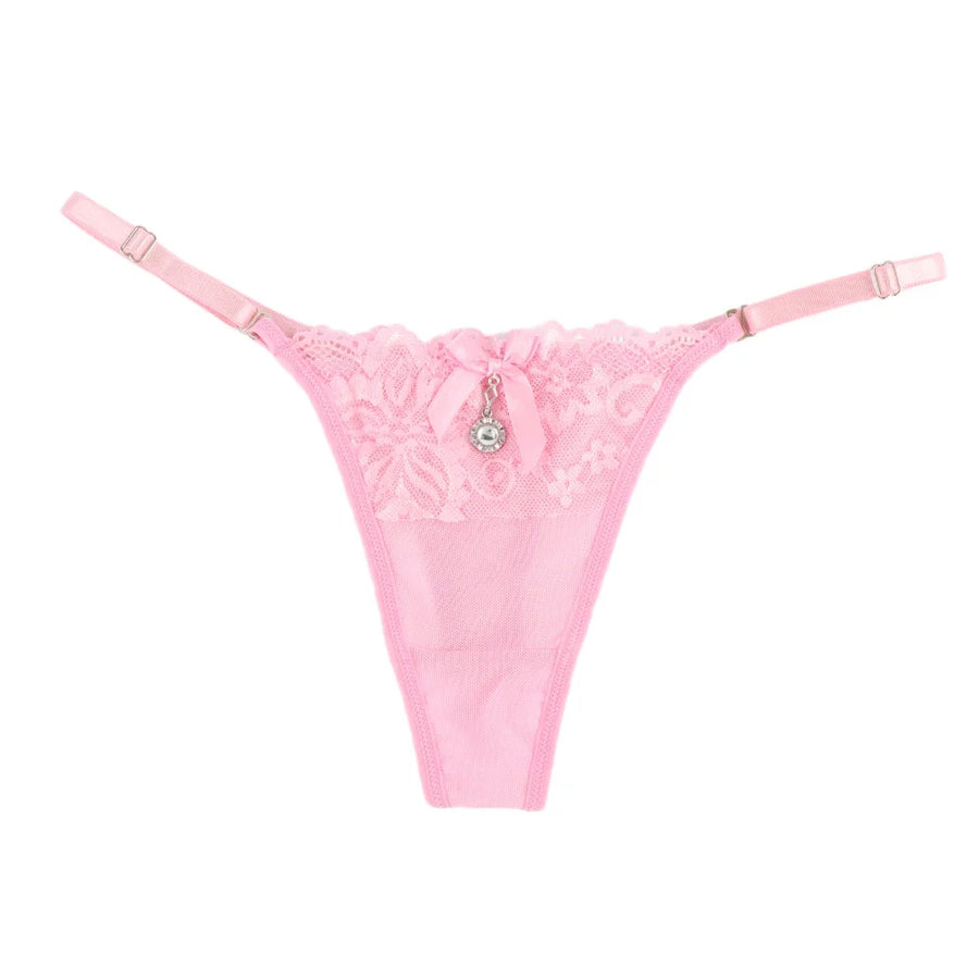 Bijou de Perle — Embroidered Lace G-String - 5 for $40