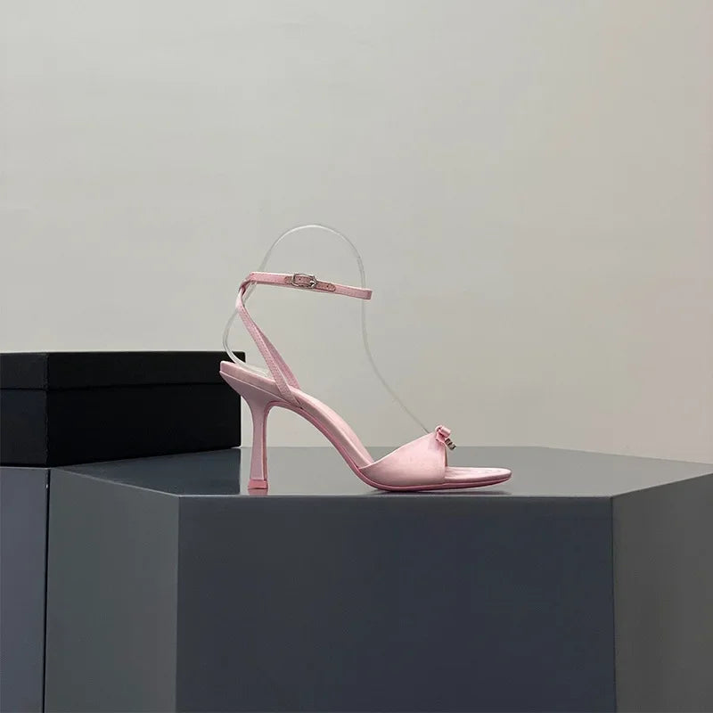 La Papillon Heel — Satin Bow-Tie Stilettos