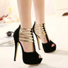 Metal Accent Platform Stilettos