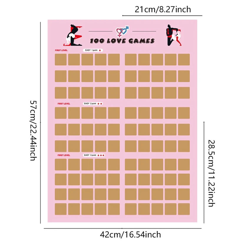 The Love Challenge Scratch Poster — Couples Date Night Game