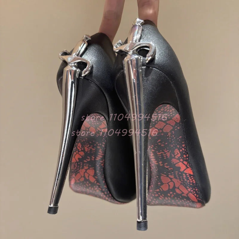 Les Talons Dorés — Pointed-Toe Stilettos in Noir et Or by WAJAPAGG