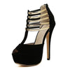 Metal Accent Platform Stilettos